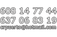 Informacion y reservas: 608 14 77 44-637 06 83 19